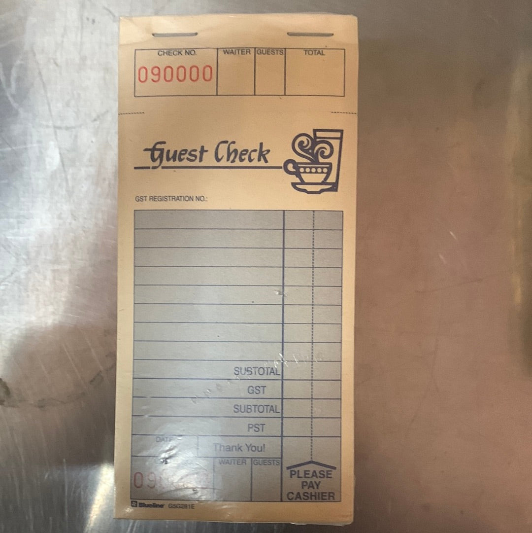 GUEST CHECK A STUB PACK/10