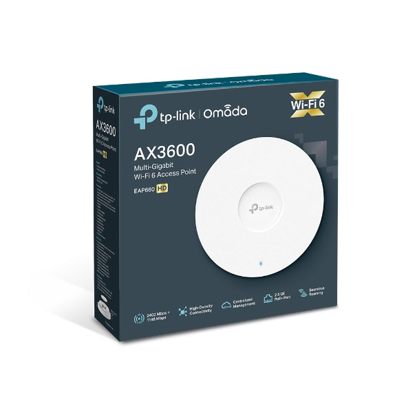 Omada SDN Wi-Fi 6 AX3600 Wireless Dual Band Multi-Gigabit Ceiling Mount Access Point
