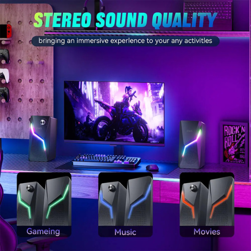 LDAS - A8 Computer Speakers for Desktop Monitor, USB/USB-C Powered PC Speakers
