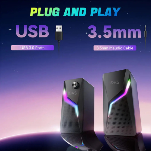 LDAS - A8 Computer Speakers for Desktop Monitor, USB/USB-C Powered PC Speakers