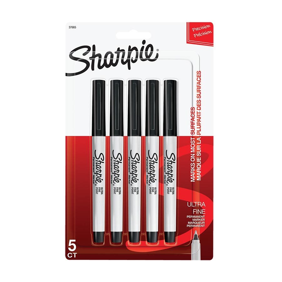 Sharpie Permanent Markers, Ultra Fine Point, Black