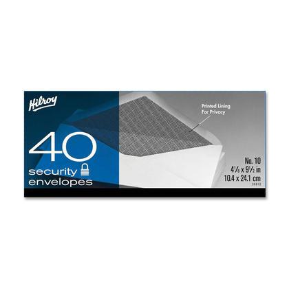Hilroy White Security Envelope #10. 4-1/8 x 9-1/2 in., box 40