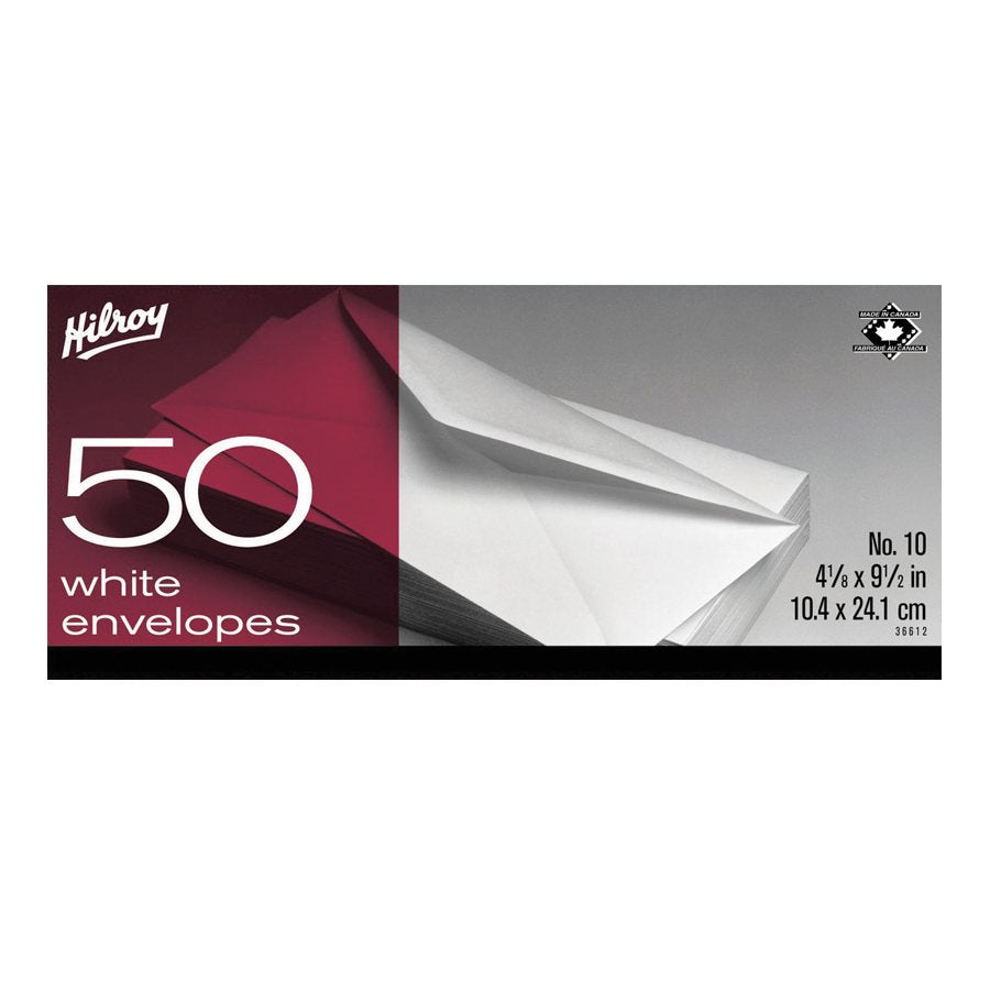 Hilroy White Envelope #10. 4-1/8 x 9-1/2 in., box 50