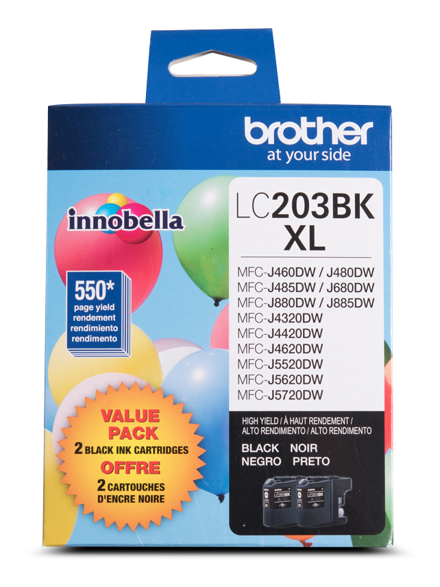 Brother LC2032PKS 2-Pack of Innobella Black Ink Cartridges, High Yield (XL Series)