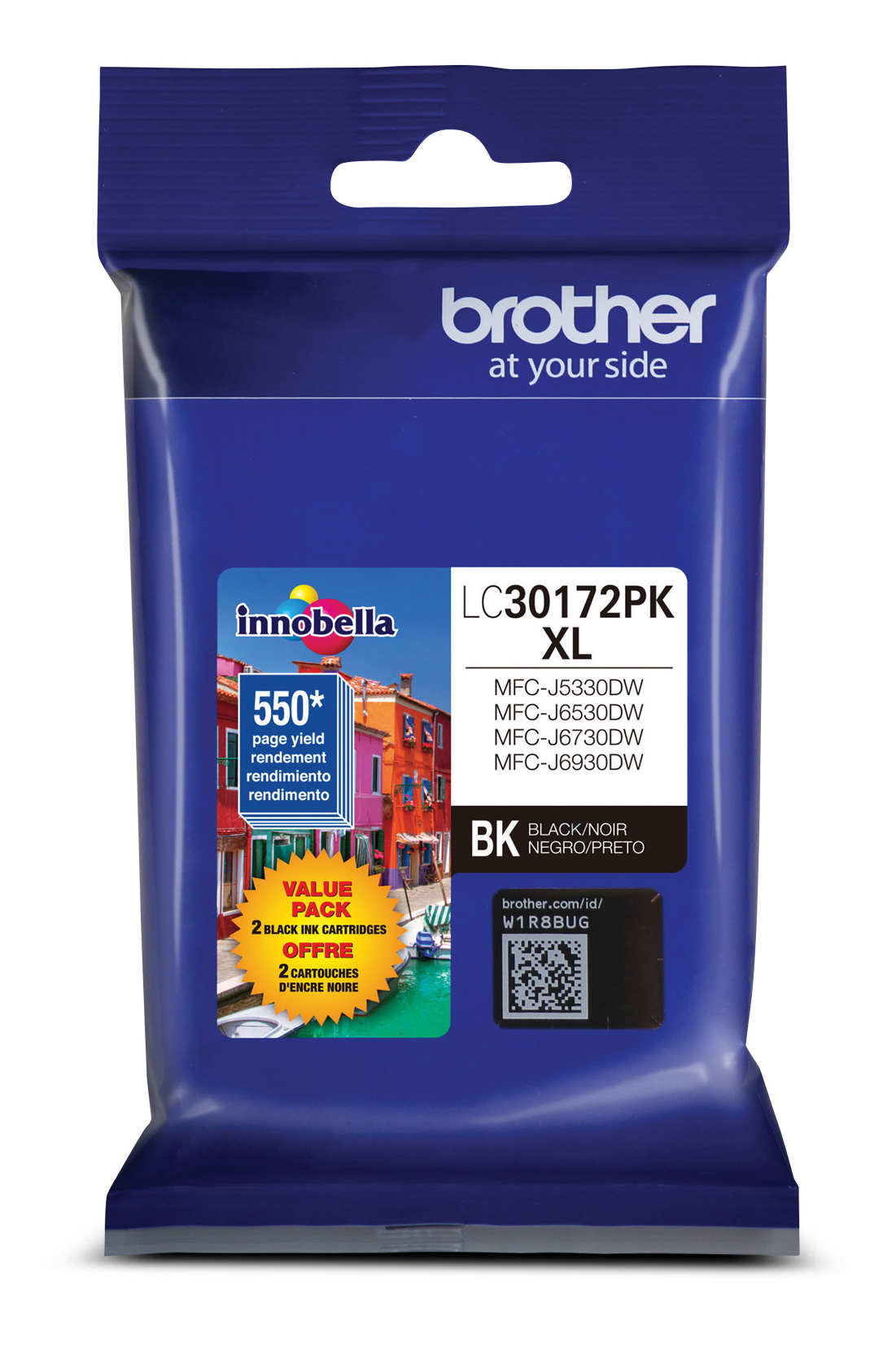 Brother LC30172PKS Innobella Black Ink Cartridges, High Yield