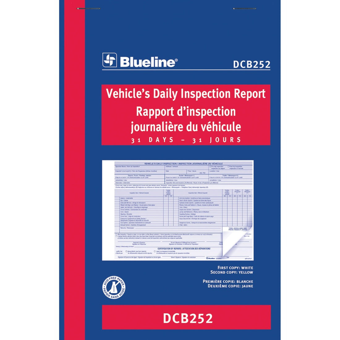 Blueline Vehicle's Daily Inspection Report