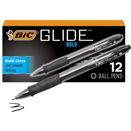 BIC Glide Bold Black Ballpoint Pen, Bold Point (1.6 mm) - Each