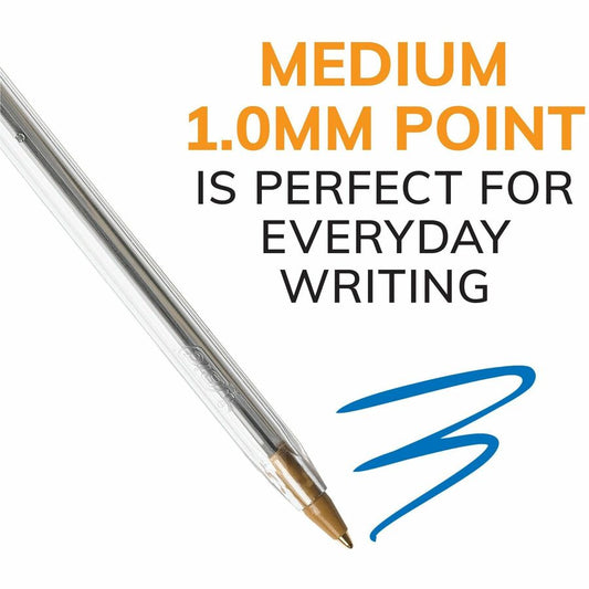 BIC Cristal Extra Smooth Ballpoint Pen, Medium Point (1.0 mm)