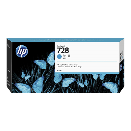 HP 728 300-ml Cyan Ink Crtg