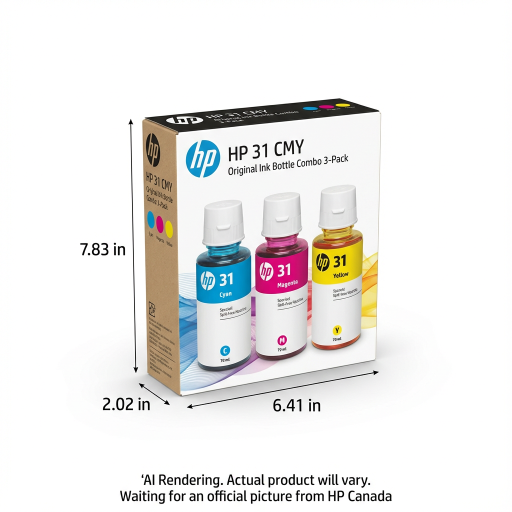 HP 31 CMY Original Ink Bottle Combo 3-Pack