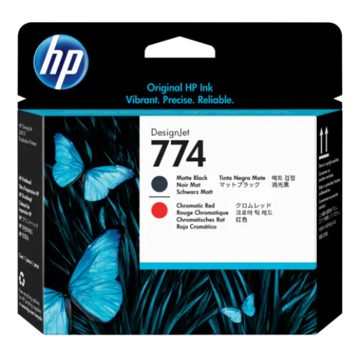HP 774 Mte Bk/Chrmtc Red Printhead