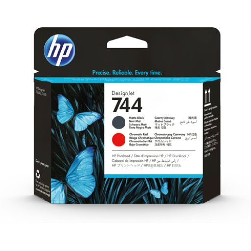 HP 744 Mat Blk and Chrmtc Red Printhead