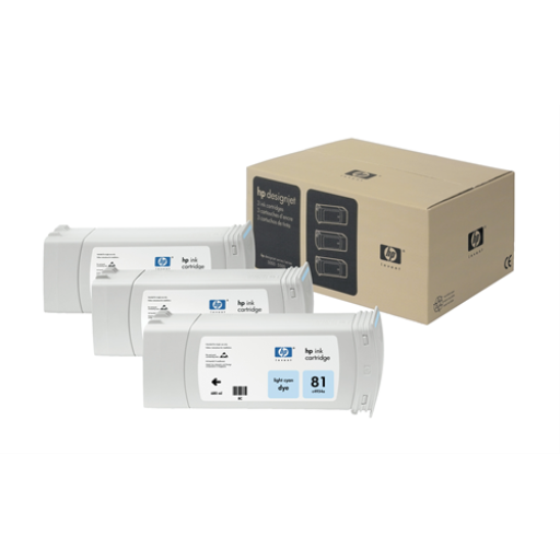 C5070A HP #81 LIGHT CYAN DYE 3 INK MULTI PACK