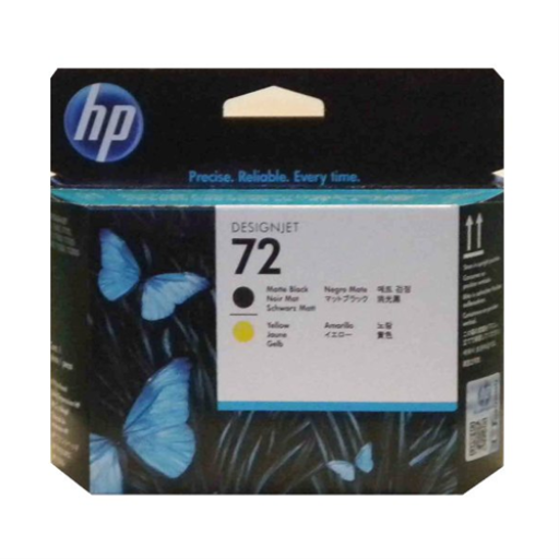 HP 72 Matte Black and Yellow DesignJet Printhead, C9384A