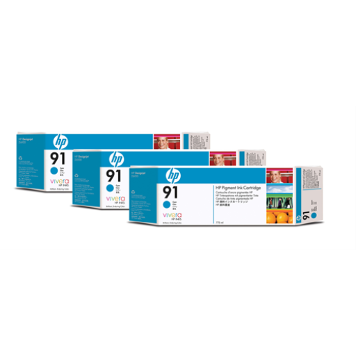 HP 91 Cyan 3 Pack Ink Cartridge