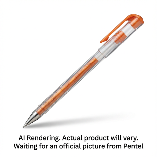 Hybrid Dual Metallic Gel Roller Pen (1.0mm), Orange+Metallic Yellow Ink
