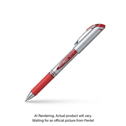 EnerGel Liquid Gel Pen, (0.7mm) Metal Tip, Capped, Red Ink