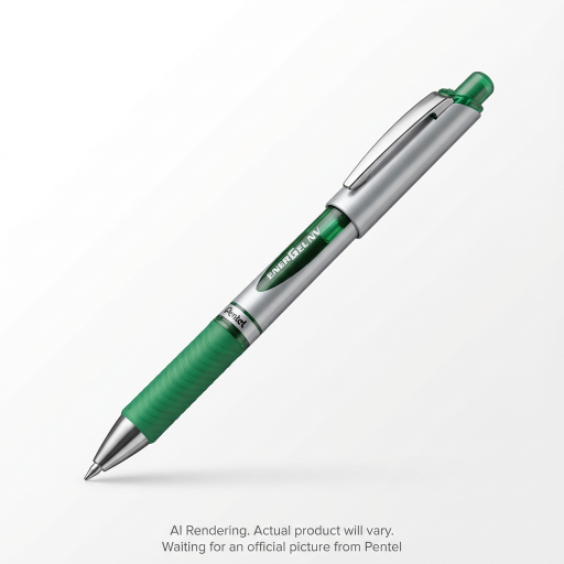 EnerGel Liquid Gel Pen, (0.7mm) Metal Tip, Capped, Green Ink