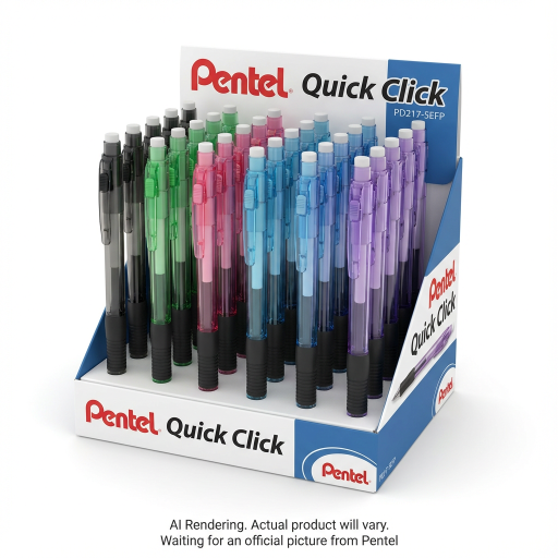 Quick Click Retractable Mechanical Pencil (0.7mm) Assorted Open Stock Display, 60PCS