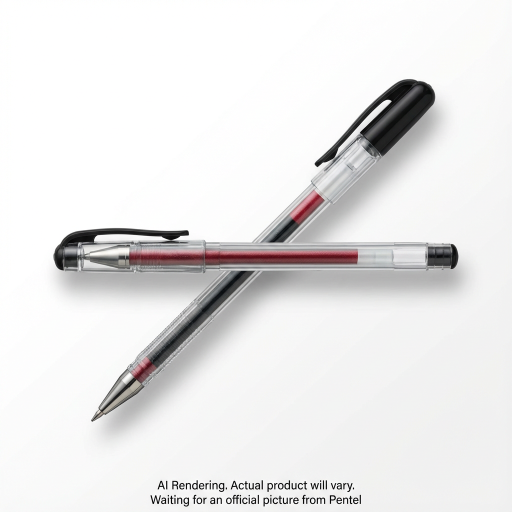 Hybrid Dual Metallic Gel Roller Pen (1.0mm), Black+Metallic Red Ink