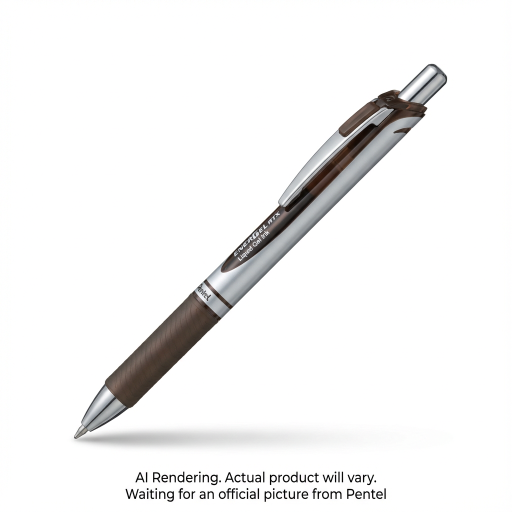 EnerGel Retractable Gel Roller, (0.7mm) Metal Tip, Sepia Ink