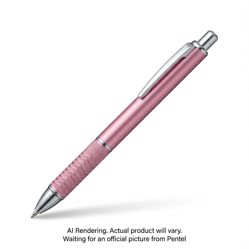 EnerGel Alloy Retractable Premium Liquid Gel Pen, (0.7mm) Metal Tip, Pink Barrel, Black Ink, 1PC Pack