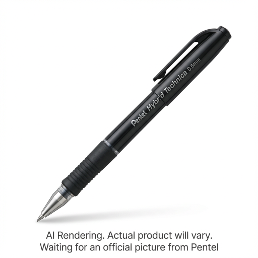 Pentel Arts Hybrid Technica (0.6mm) Gel Pen, Black Ink