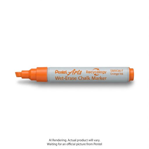 Pentel Arts Wet Erase Chalk Marker, Small Chisel Tip, Orange Ink