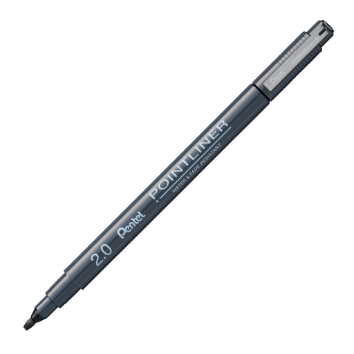 Pentel Arts Pointliner Calligraphy Pen, 2.0mm, Black Ink