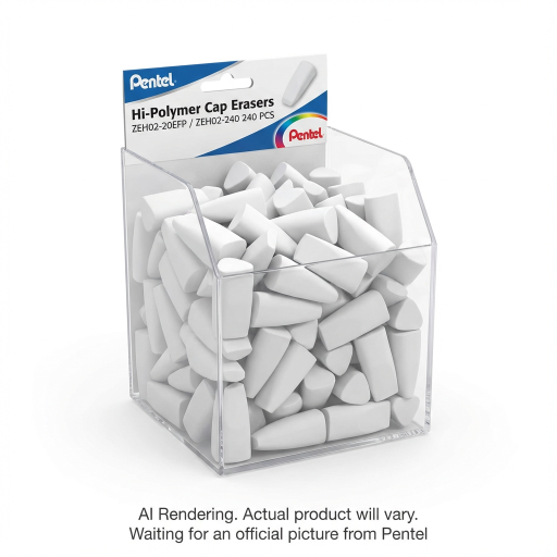 Hi-Polymer Eraser Cap, Open Stock Display, 240PCS