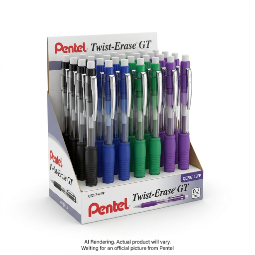 Twist Erase GT Retractable Mechanical Pencil (0.7mm), Assorted Display, 48PCS