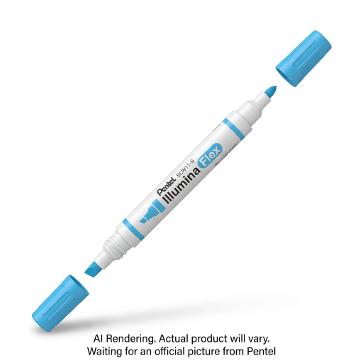 Illumina Flex Liquid Highlighter, Dual Tip Chisel and Bullet, Sky Blue Ink