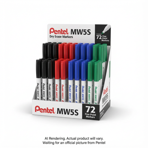 Pentel Dry Erase Marker (3.0mm), Open Stock Assorted Display, 72PCS