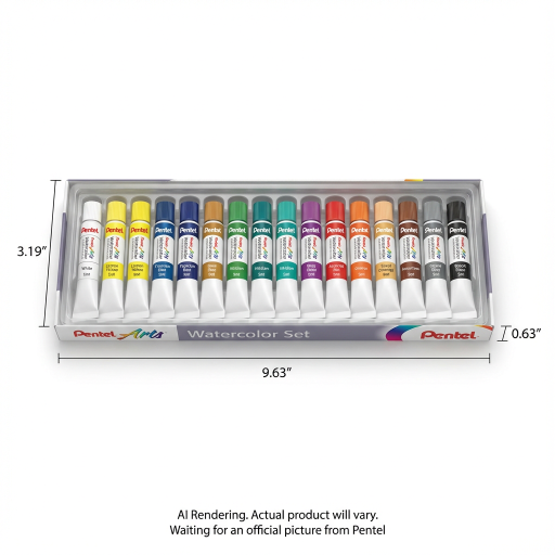 Pentel Arts Water Colours Assorted Colours, 18-Pk