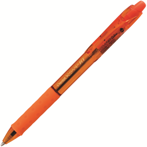 R.S.V.P. RT Colours Retractable Ballpoint Pen, (1.0mm), Orange Barrel, Orange Ink