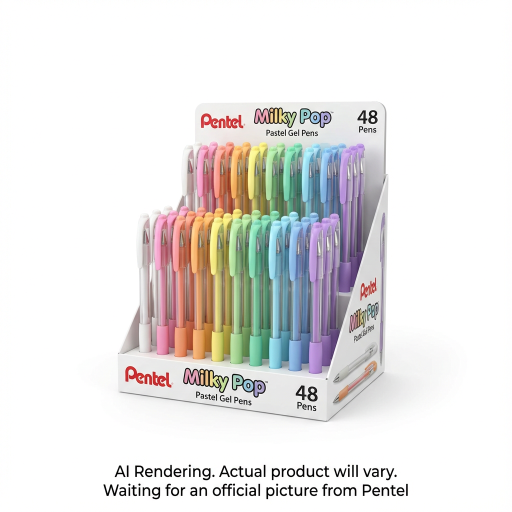 Milky Pop Pastel Gel Pen (0.8mm) Assorted Display, 48PCS