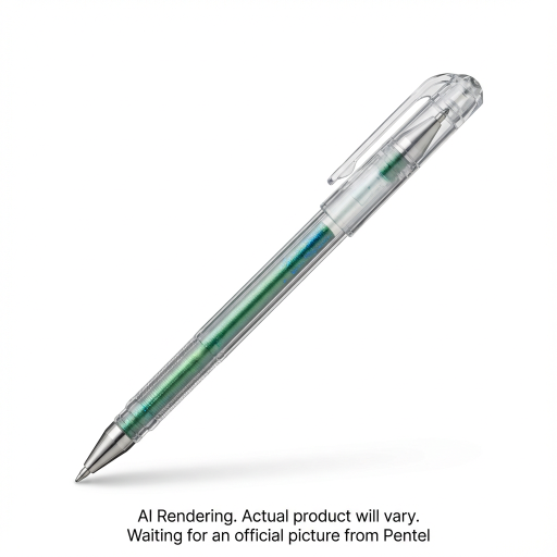 Hybrid Dual Metallic Gel Roller Pen (1.0mm), Green+Metallic Blue Ink