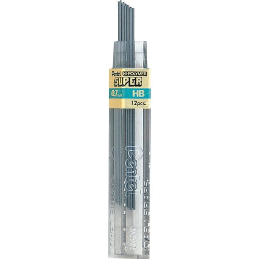 Super Hi-Polymer Lead Refill (0.7mm), H, 12 Leads per Tube
