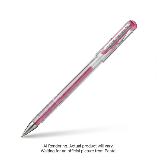 Hybrid Dual Metallic Gel Roller Pen (1.0mm), Pink+Metallic Pink Ink
