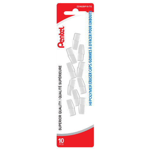 Hi-Polymer Eraser Cap, 10PC Pack
