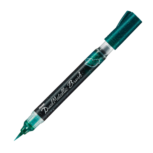 Dual Metallic Brush, Green + Metallic Blue Ink, 1PC Pack