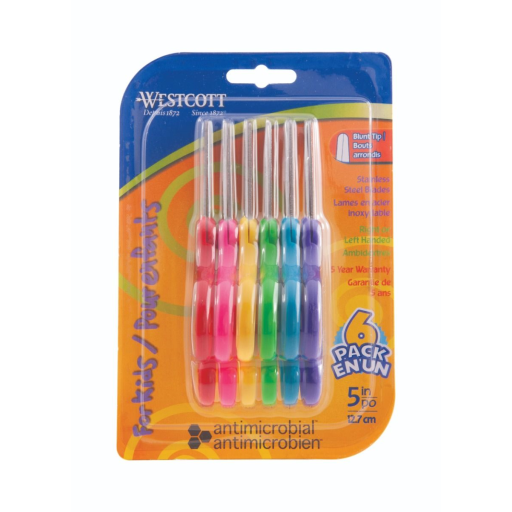 5? Antimicrobial Blunt Kids Scissors, 6/pk / Ciseaux ? bouts ronds avec protection antimicrobienne pour enfants, 5 po - 6/paquet