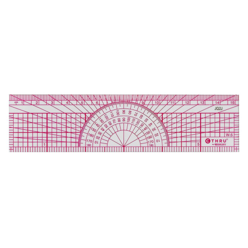8ths/16ths Graph Protractor Ruler 15cm/6? 
R?gle rapporteur 1/8 et 1/16 au po, 15cm/6 po