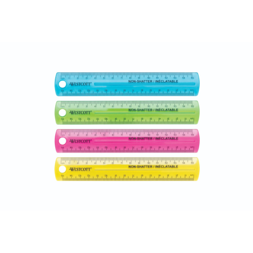 15cm Coloured Non-Shatter Ruler - Assorted Colours / R?gle in?clatable 15cm, couleurs assorties