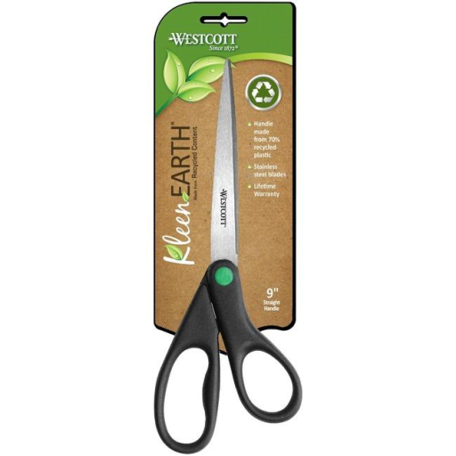 KleenEarth? 9" Straight Basic Black Handle Scissors / 
Ciseaux ? prise droite de base KleenEarth?, 9 po ? noir