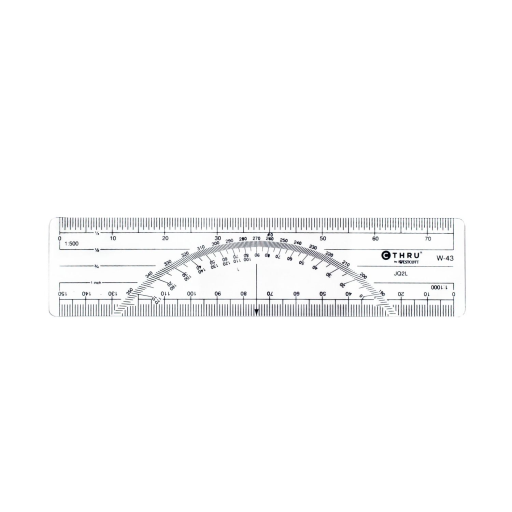 Metric Protractor Ruler with 1:500 and 1:1000 Scale, 15cm/6?
R?gle rapporteur m?trique avec ?chelles ? 1:500 et 1:000, 15cm/6 po