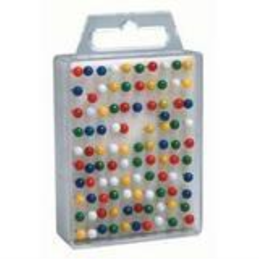 Map Pins Assorted Colours, 100/Box / Couleurs assorties 100 par bo?te