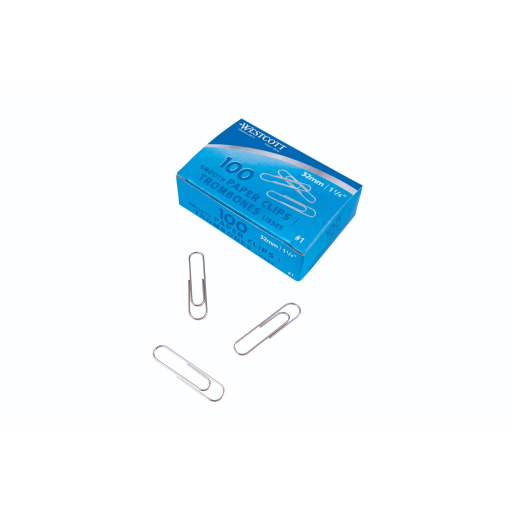 Nickel Plated Paper Clips 1-1/4" ? 33 mm Corrugated/Non Slip - 100 Per Box / Trombones nickeles 1-1/4 po ? 33 mm ondul? ? antid?rapant - 100 par boite
