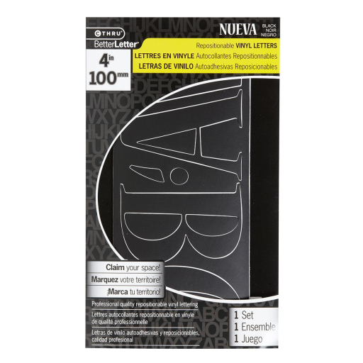 4? Nueva Repositionable Vinyl Letters, Black Lettres en vinyle amovibles de 4 po Nueva, noires