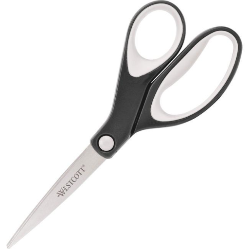 KleenEarth? 8? Straight Soft Handle Scissors - Black / Ciseaux poign?e douce droite KleenEarth?, 8 po - noir